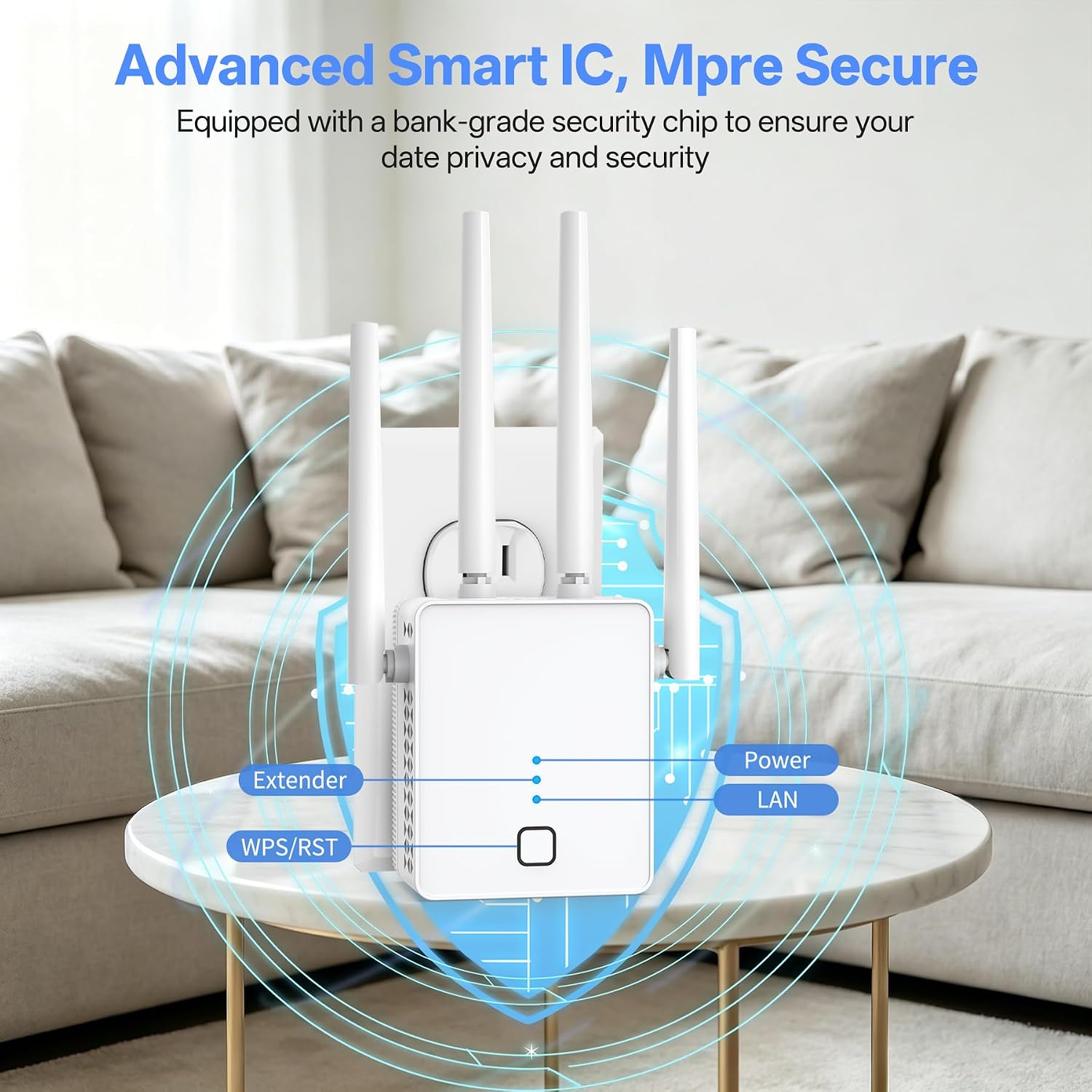 New WiFi Extender, 2026 WiFi Booster 1200Mbps Dual Band (5.8GHz/2.4GHz), WiFi Extender Signal Booster for Home with Ethernet Port Covers up to 19999sq.ft and 125+ Devices(Pure White) - Image 6