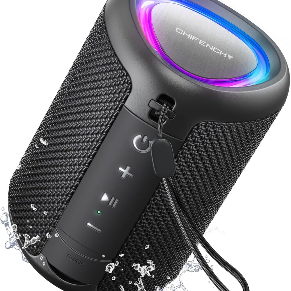 Portable Bluetooth Speaker Beach Essentials: IPX5 Waterproof for Outdoor | Powerful HD Sound,Dynamic Light,All Day Playtime,Wireless BT 5.3,TWS Pairing,Travel|Camping|Pool Accessorie,School Supplies