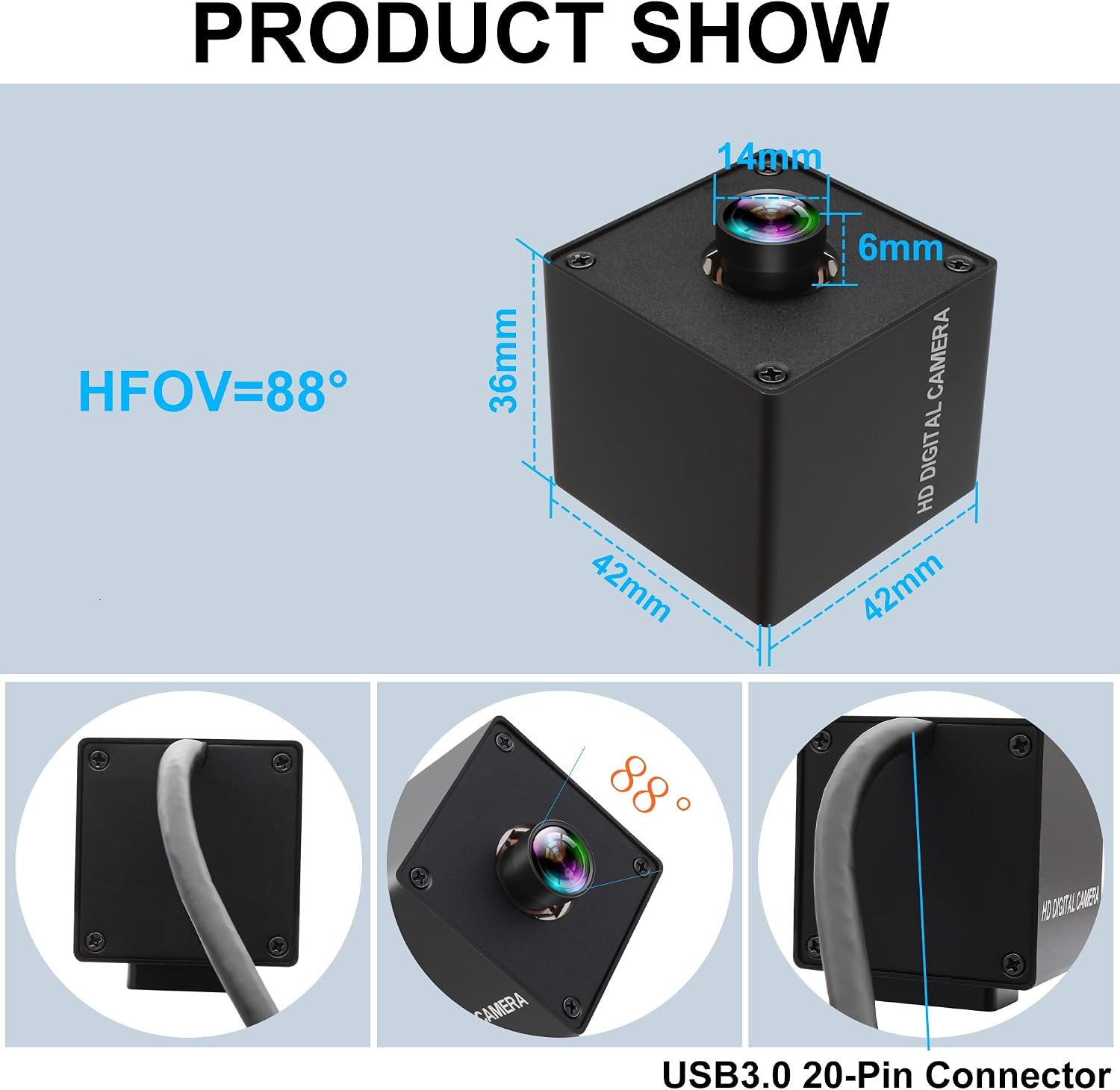12MP 4K USB3.0 Autofocus Camera,120fps High Speed 88° HFOV No Distortion Lens UVC Driver-Free Webcam Plug&Play for Jetson Nano Windows Golf Swing Capture Lightburn Laser Engraver 3D Printer - Image 9